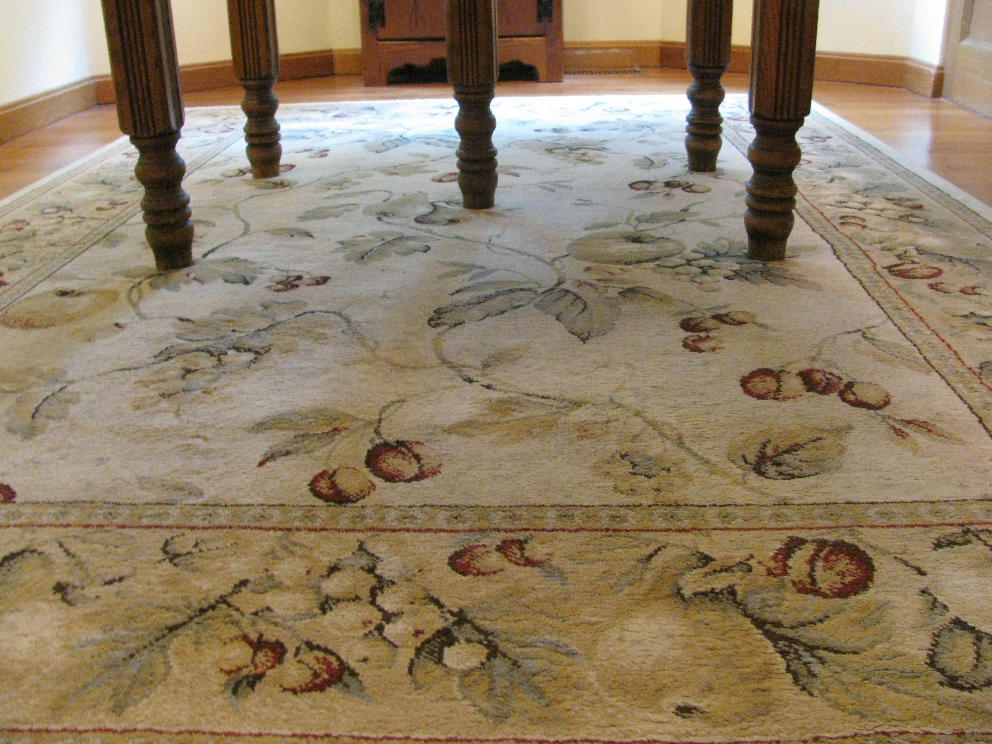 Tan, Sage and Cranberry Tuscan Style Area Rug EBTH