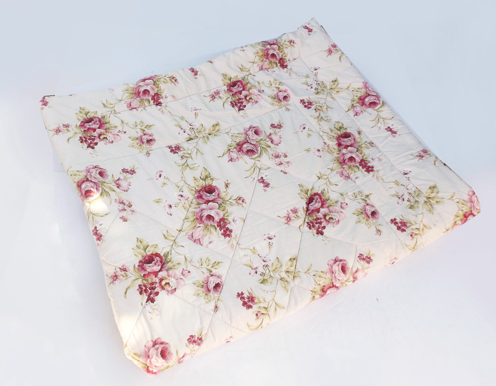 Laura Ashley Cabbage Roses Quilted Bed Cover Ebth
