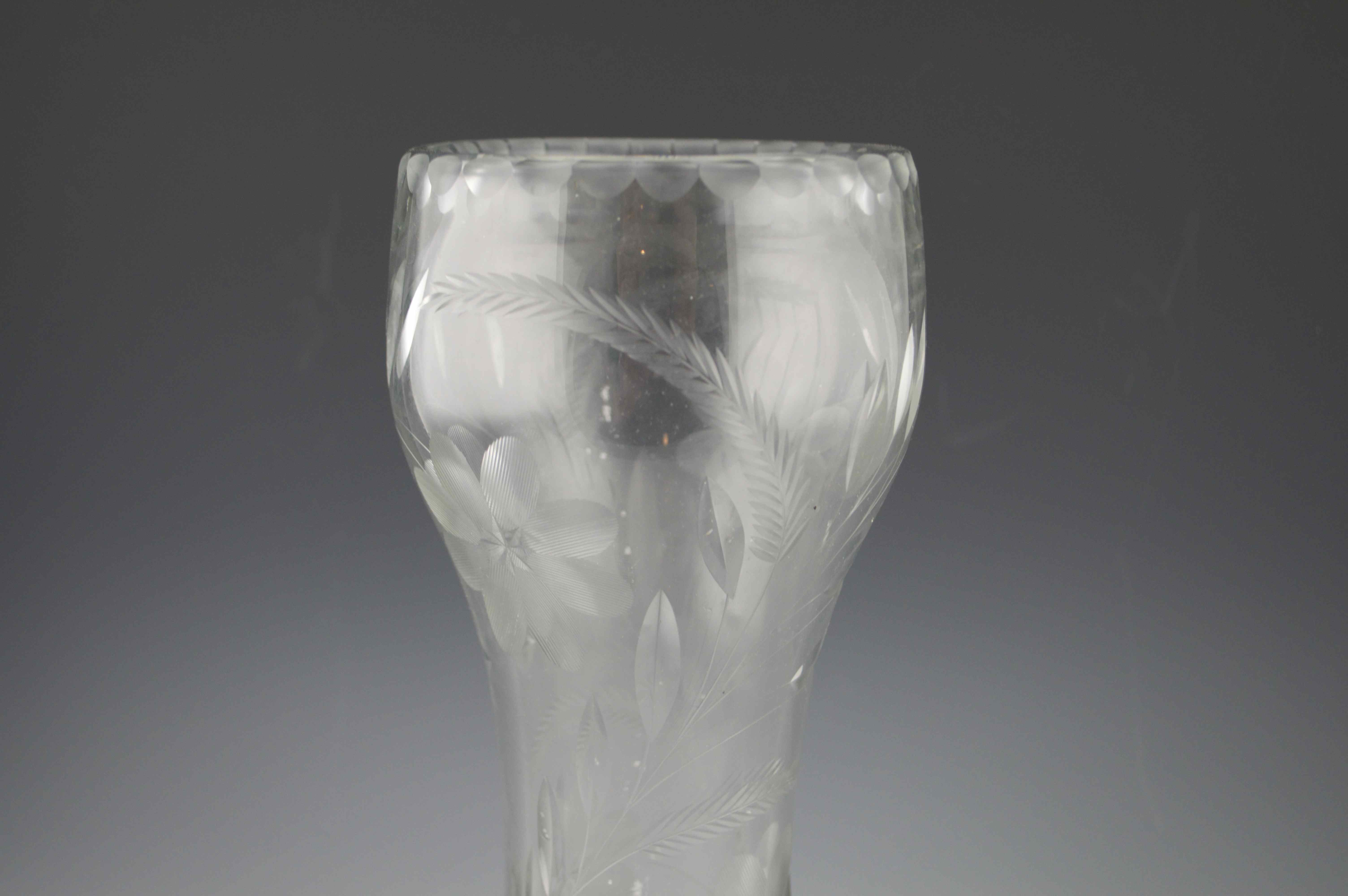 Heavy Cut Glass Crystal Vase EBTH