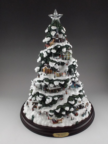 Thomas Kinkade Village Christmas Illuminated Tree | EBTH