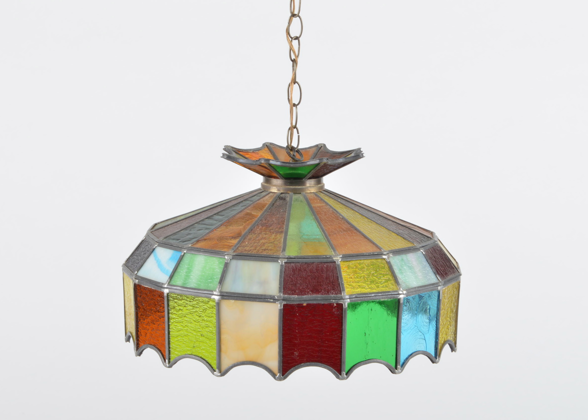 A Hanging Stained Glass Light Fixture EBTH