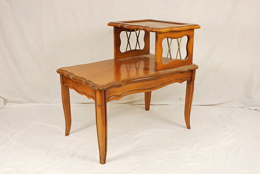 French Provincial Style Two Tiered End Table EBTH