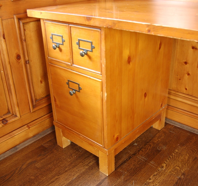 Pine Desk With File Storage EBTH