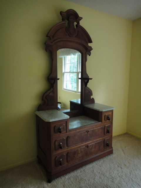 Antique Victorian Marble Top Renaissance Revival Dresser Ebth