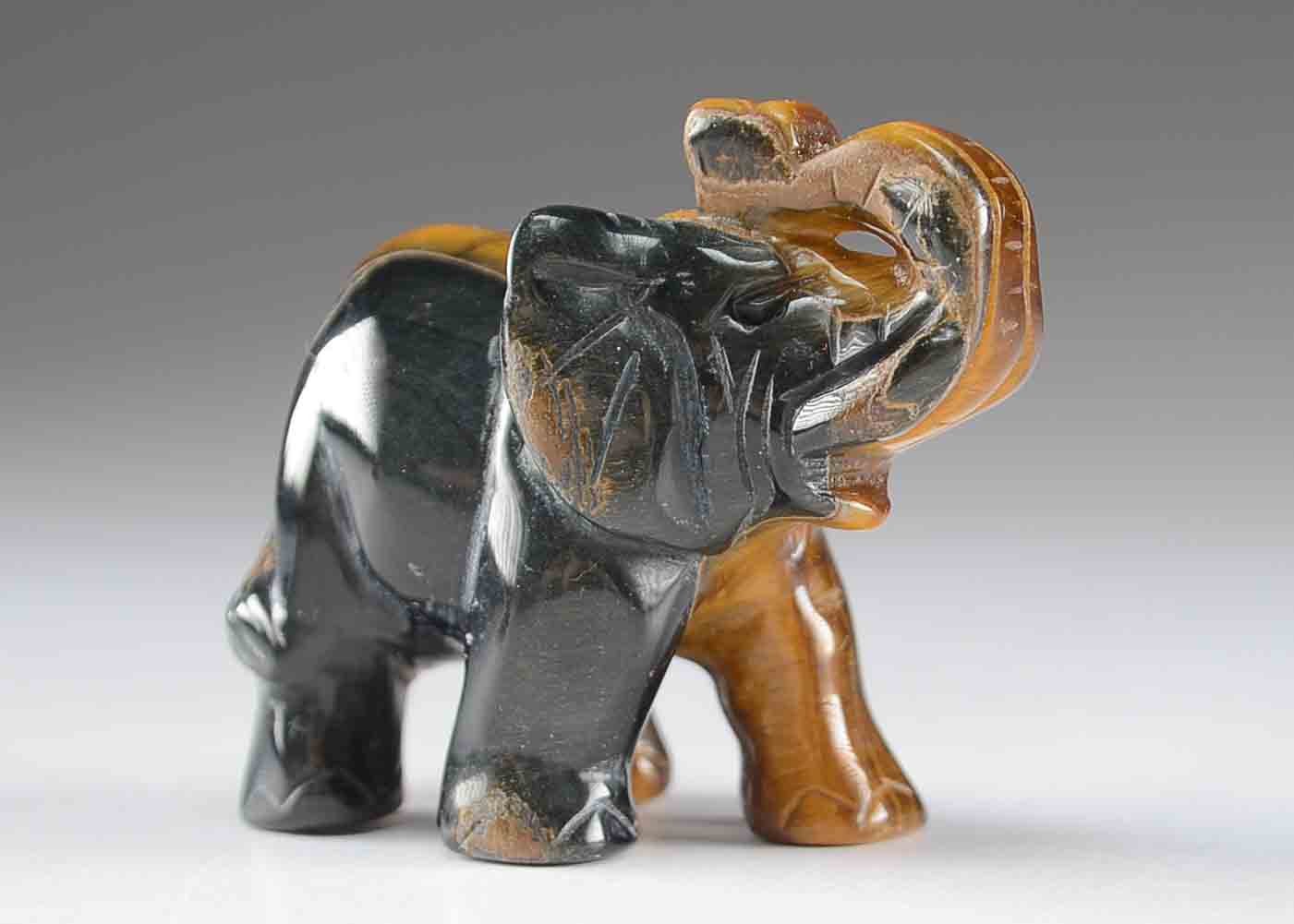 Collection of Carved Tiger Eye Stone Animal Figurines EBTH