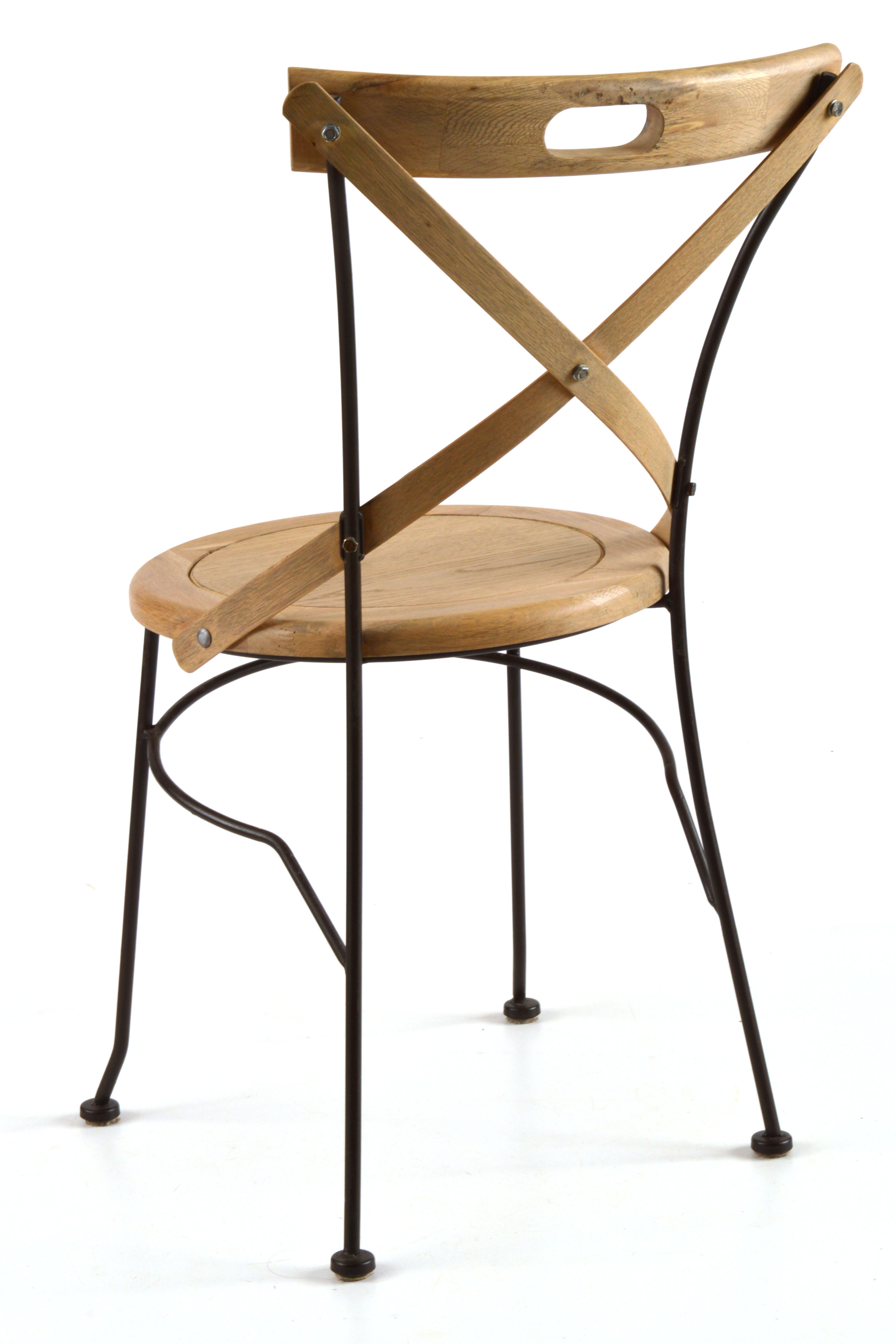 Wood Grain and Metal Bistro Chair EBTH