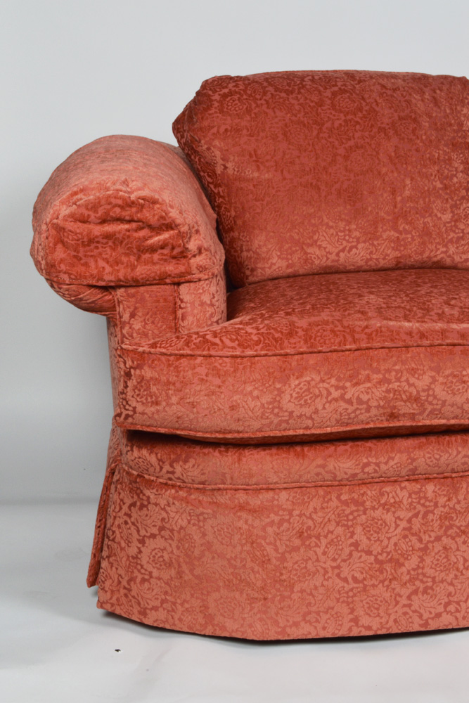 Plush Salmon Colored Sofa EBTH