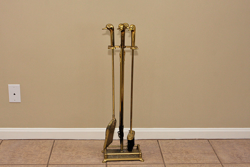 Set Of Mallard Duck Head Fireplace Tools Ebth