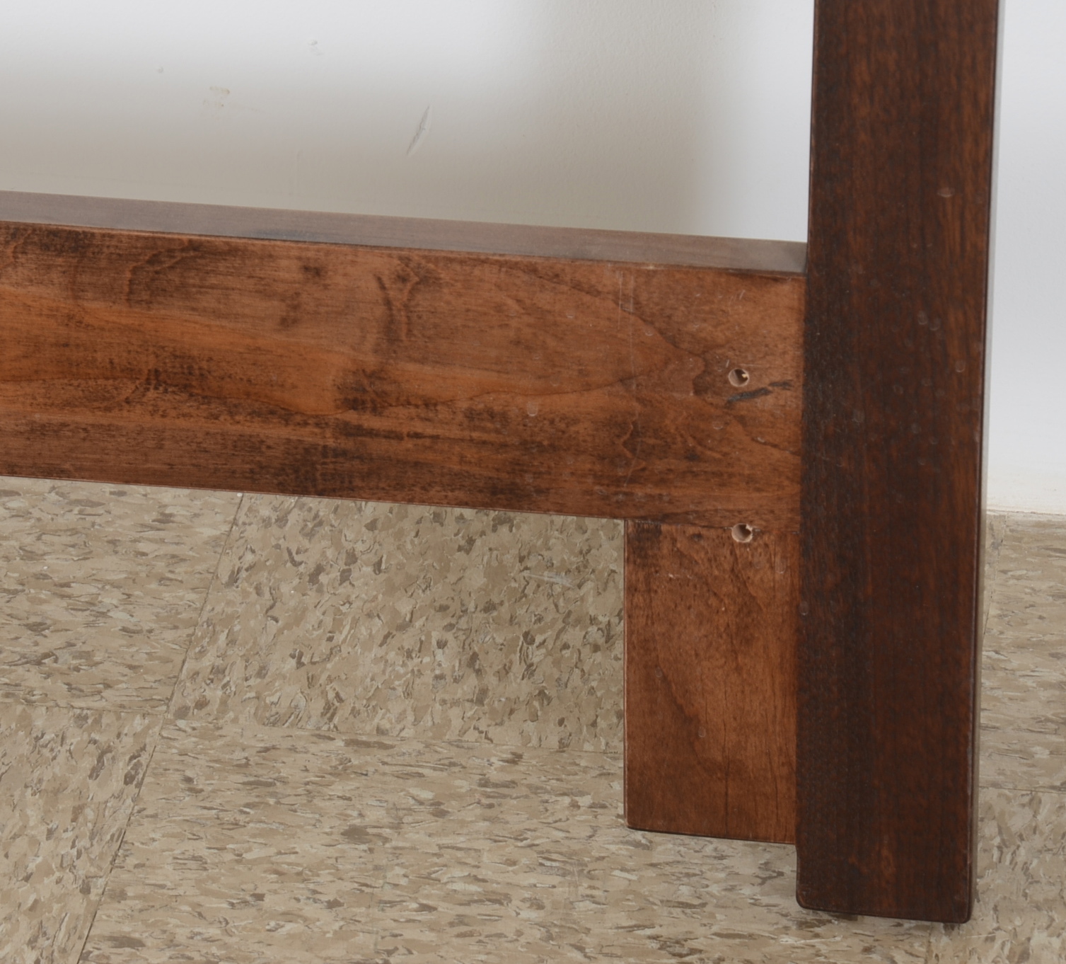 Upholstered Mahogany Bed Headboard with Matching Bed Skirt EBTH