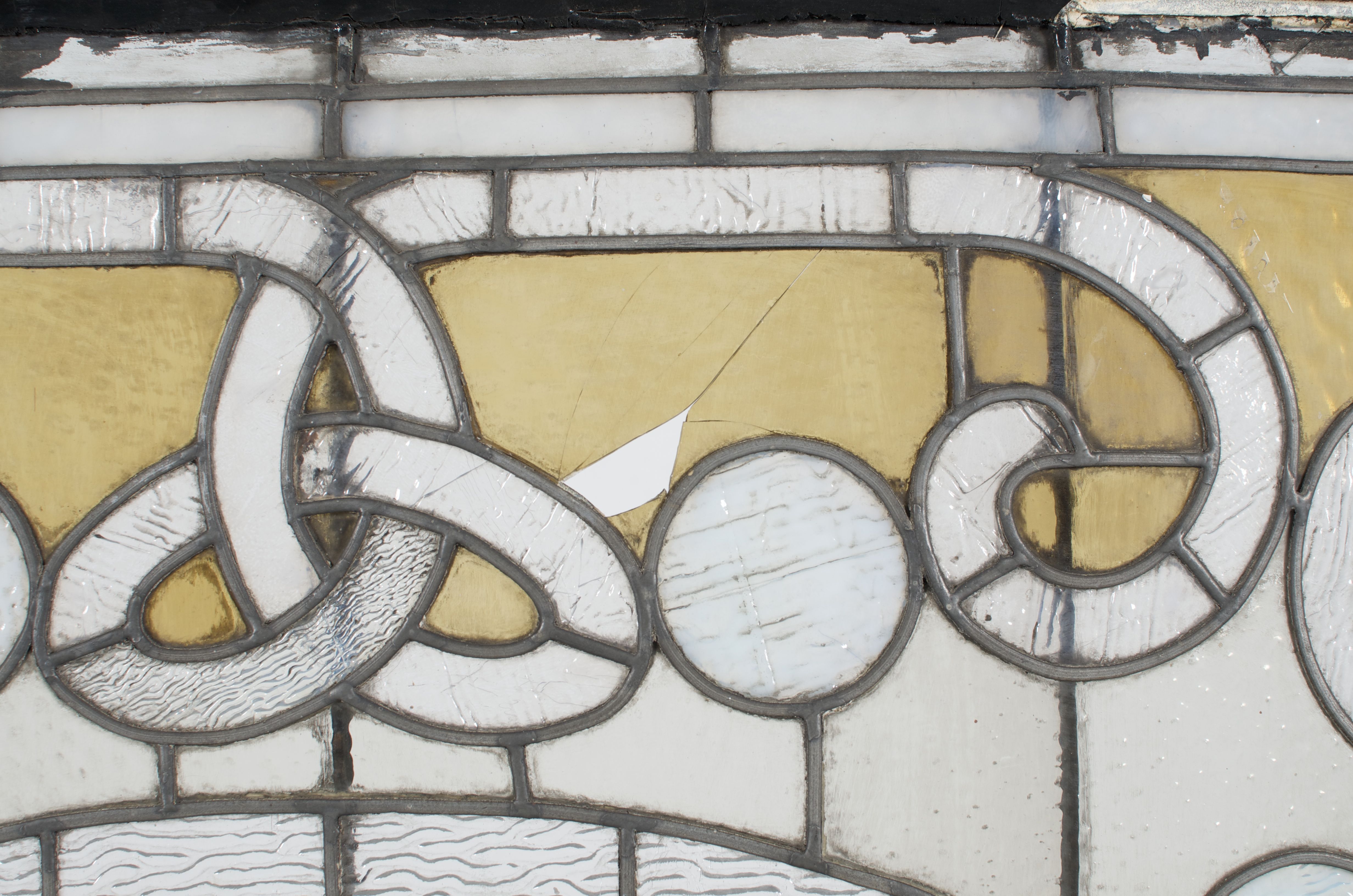 Large Vintage Stained Glass Window EBTH