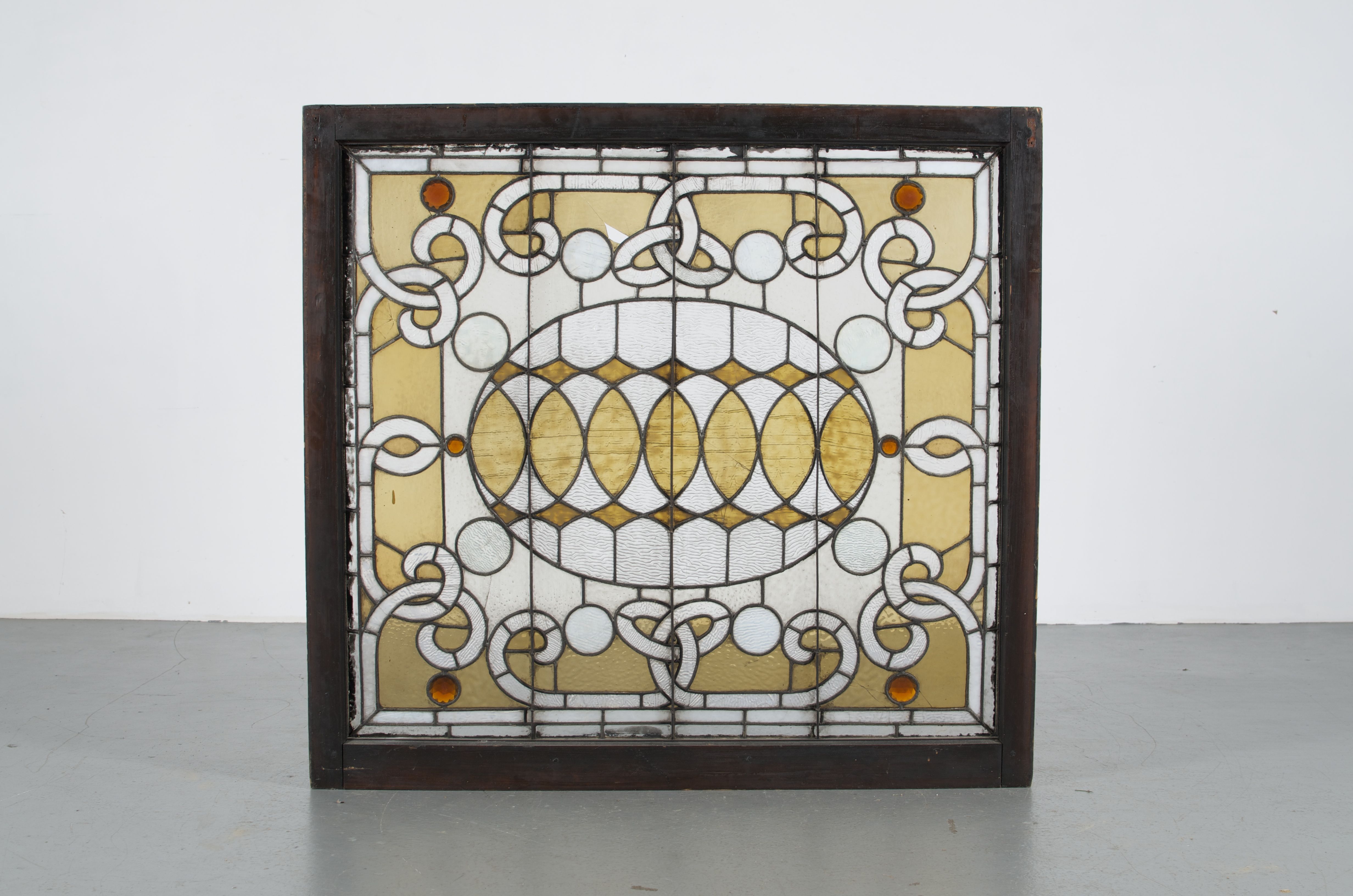 Large Vintage Stained Glass Window EBTH