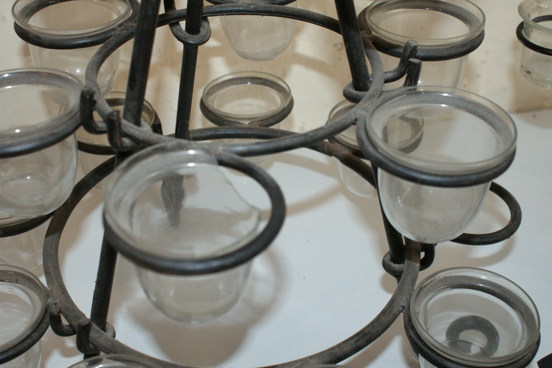 Black Metal and Glass Candle Holders EBTH