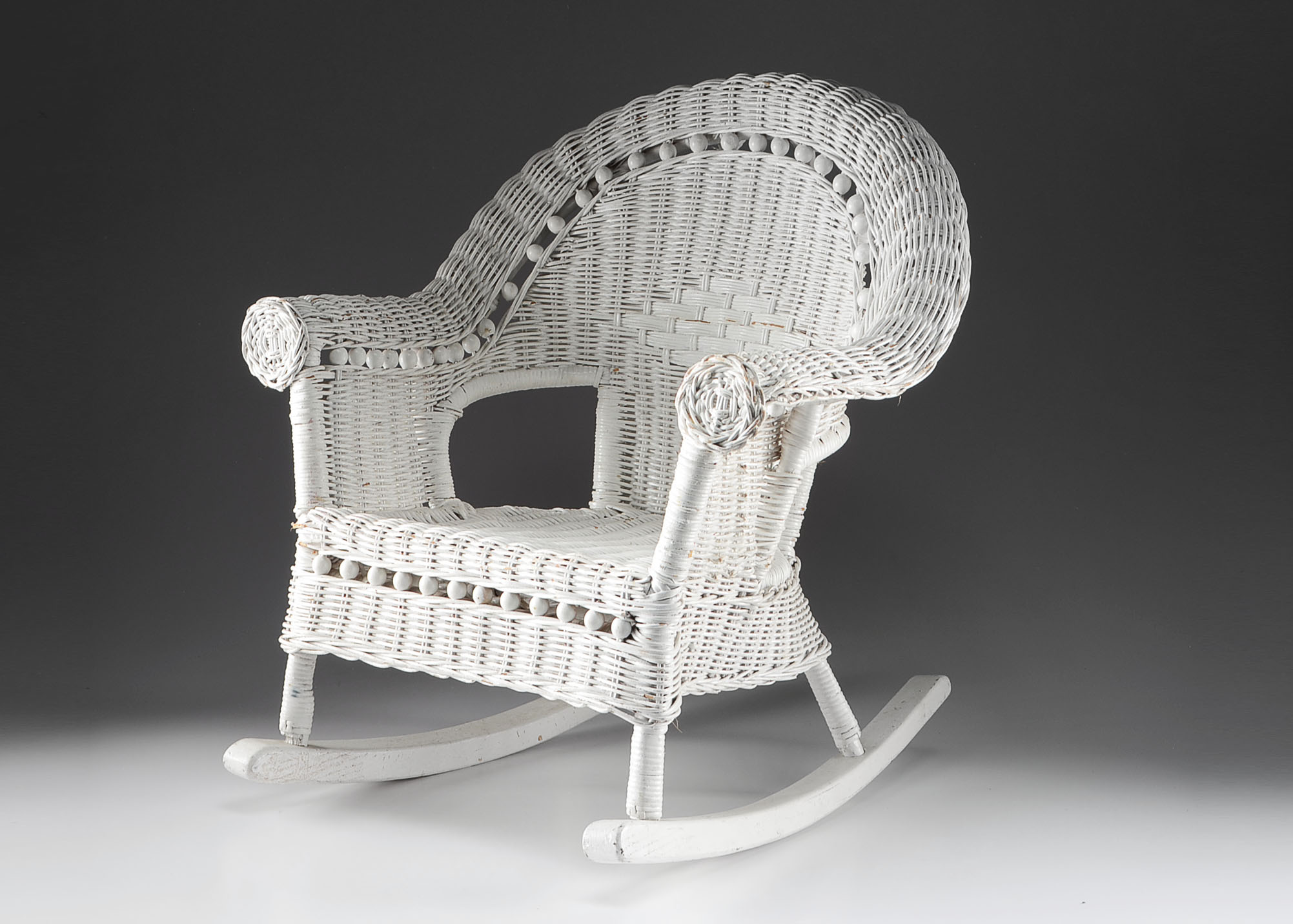 Child's White Wicker Rocking Chair EBTH