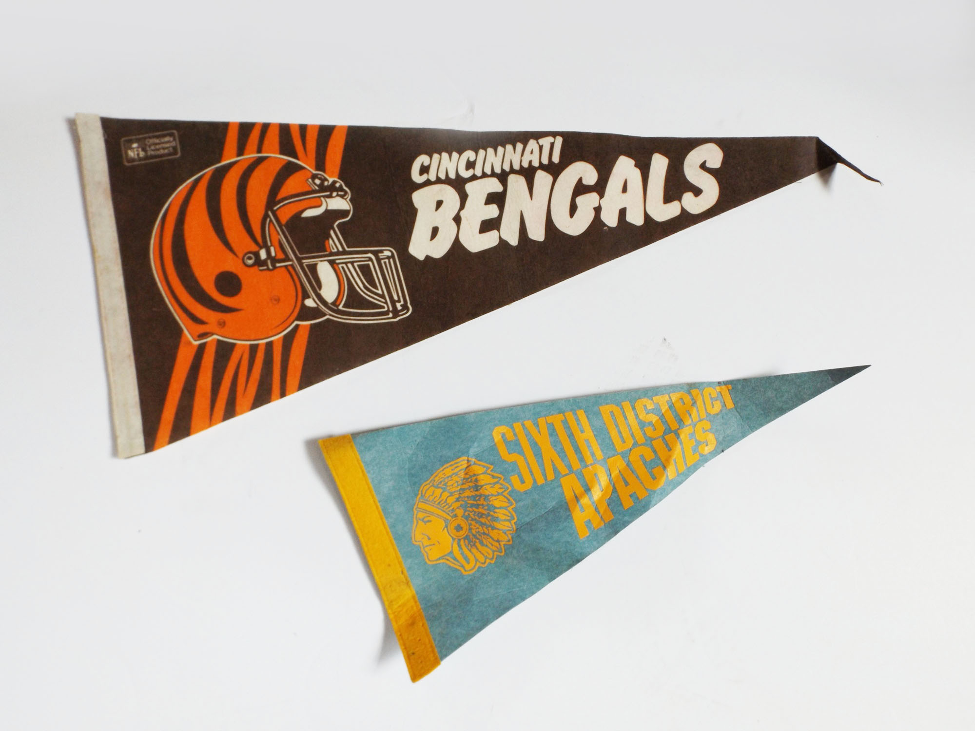 Retro Cincinnati Bengals and Apaches Pennants | EBTH