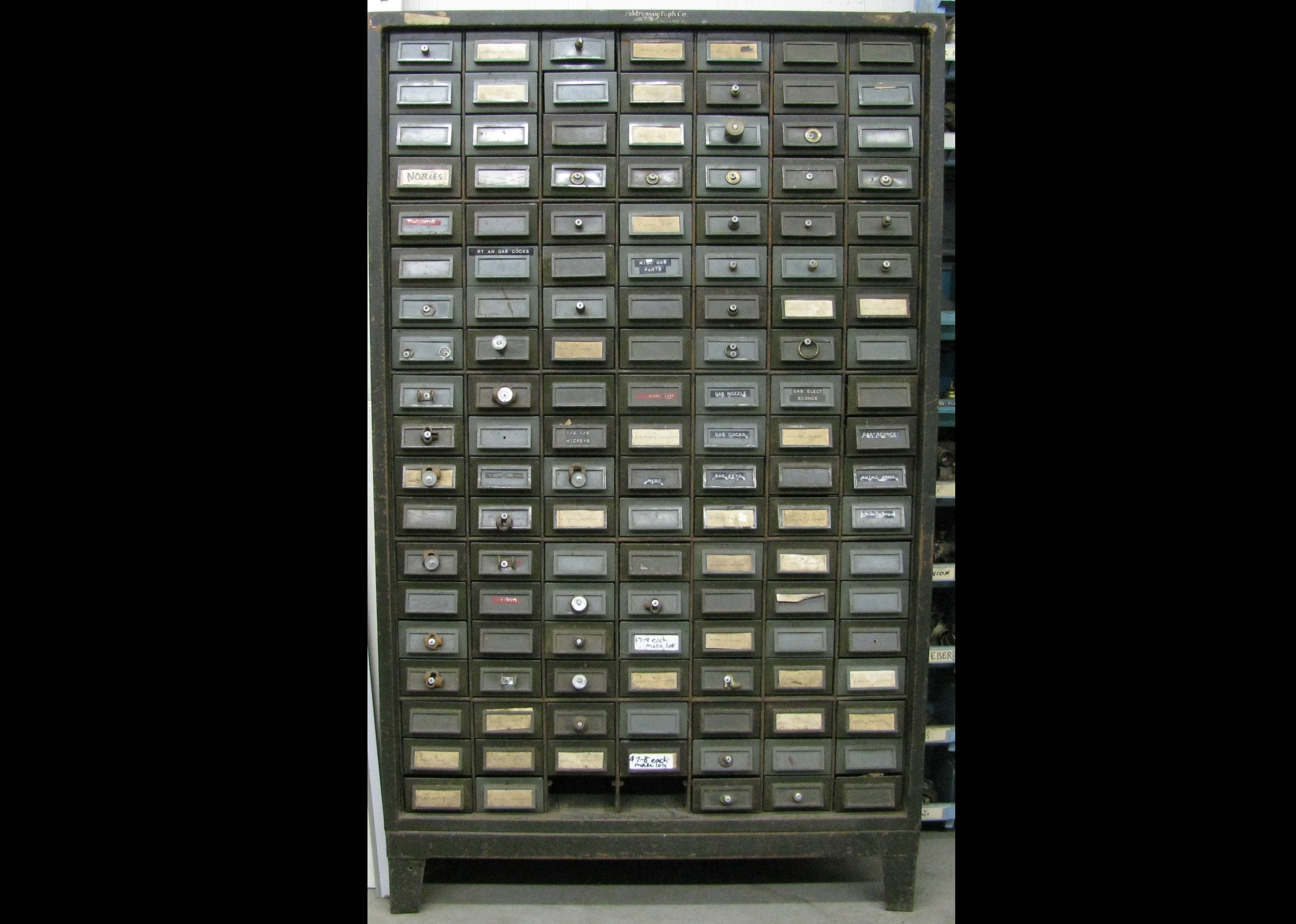 Vintage Industrial Addressograph Co Multi Drawer Storage Unit Ebth