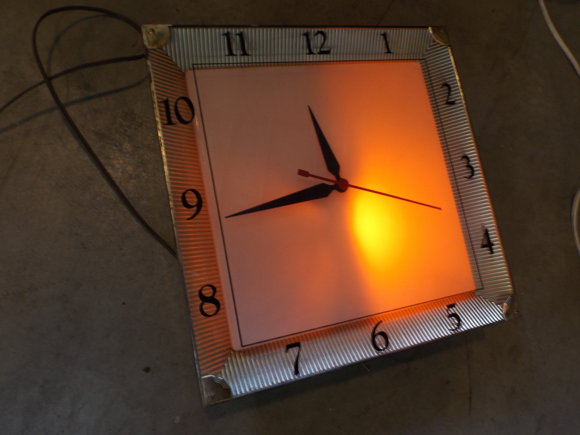 Mid Century Lighted Electric Wall Clock EBTH