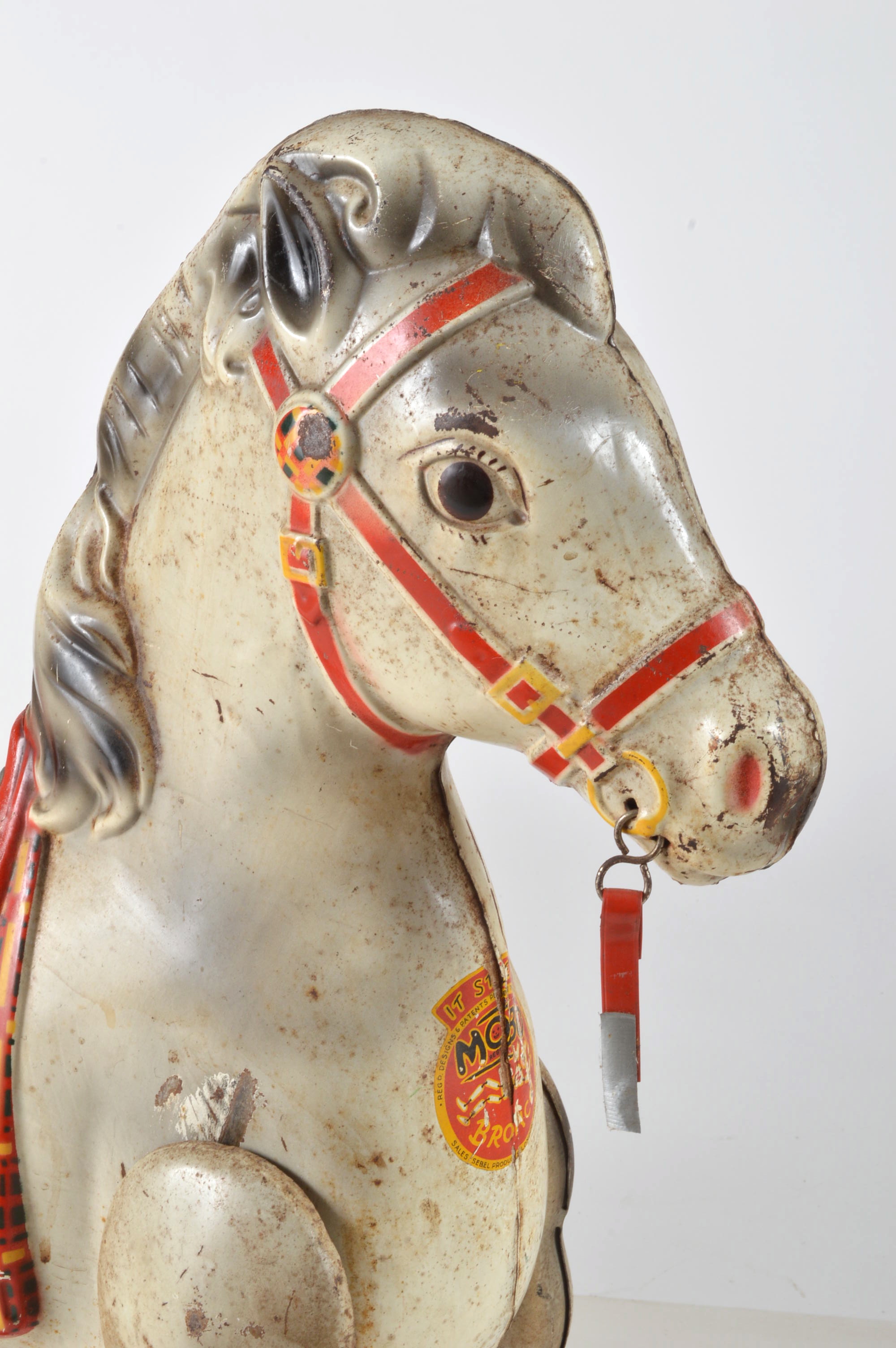 Circa 1940's1950's Mobo Bronco Metal Riding Horse EBTH