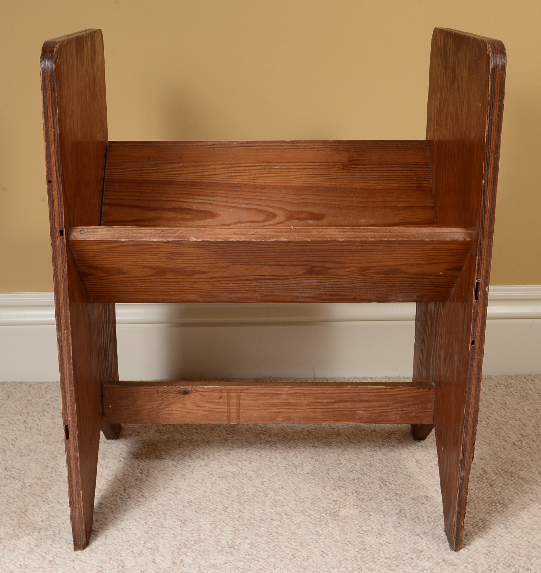 Vintage DarkStained Pine Magazine Rack EBTH