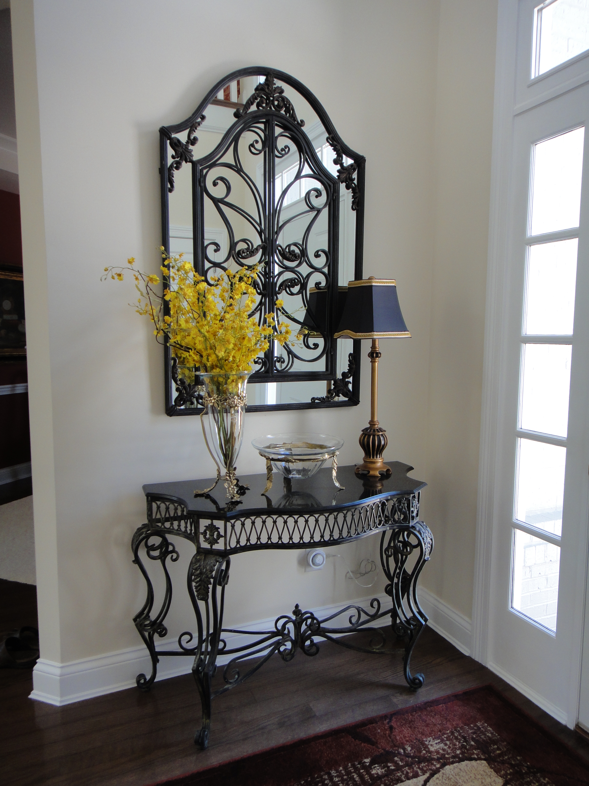 Wrought Iron Foyer Mirror and Console Table EBTH