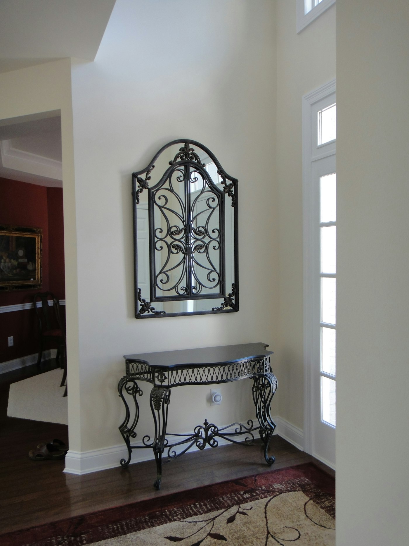 Gorgeous Wrought Iron Foyer Mirror and Console Table | EBTH