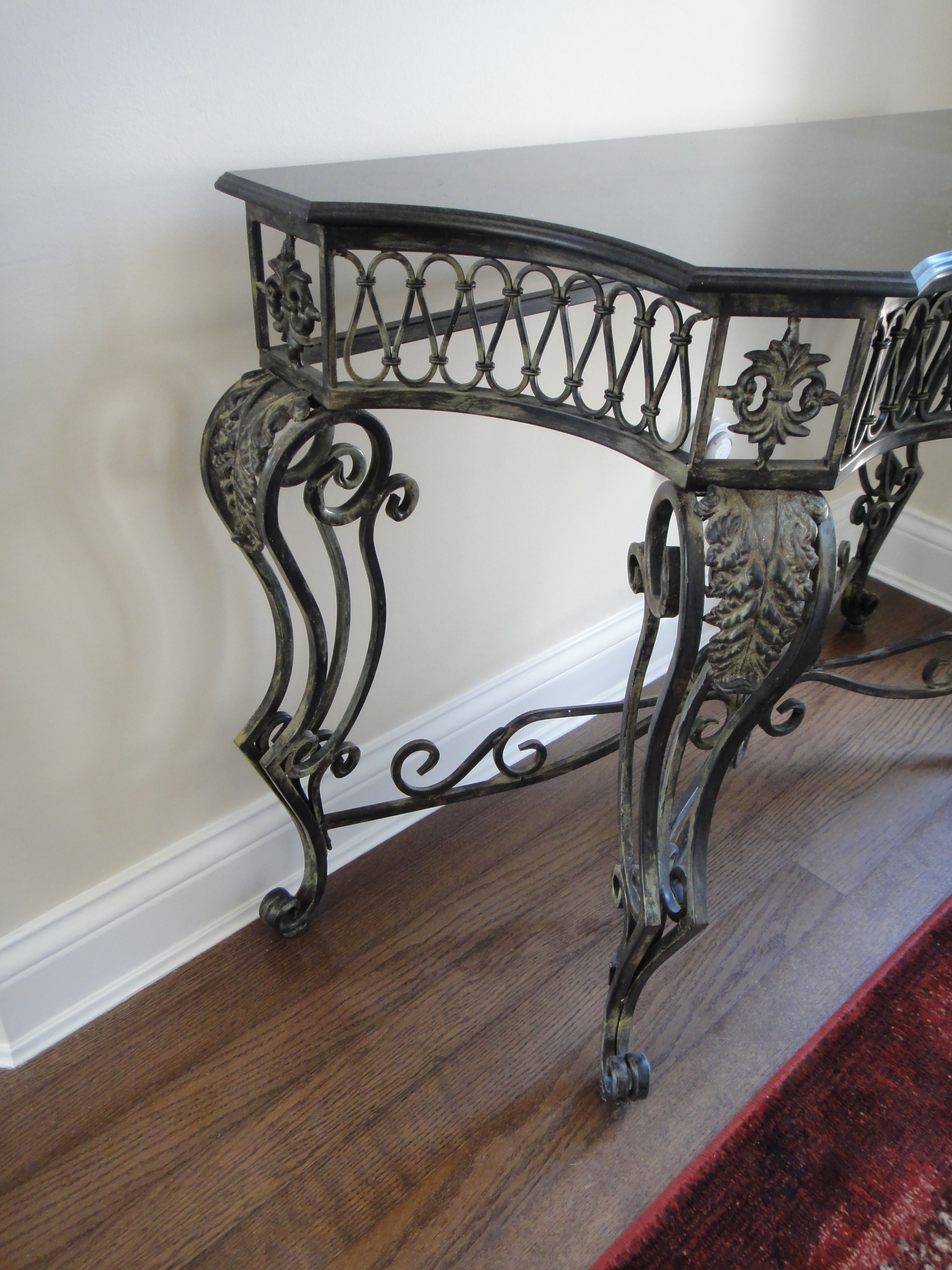 Wrought Iron Foyer Mirror and Console Table EBTH
