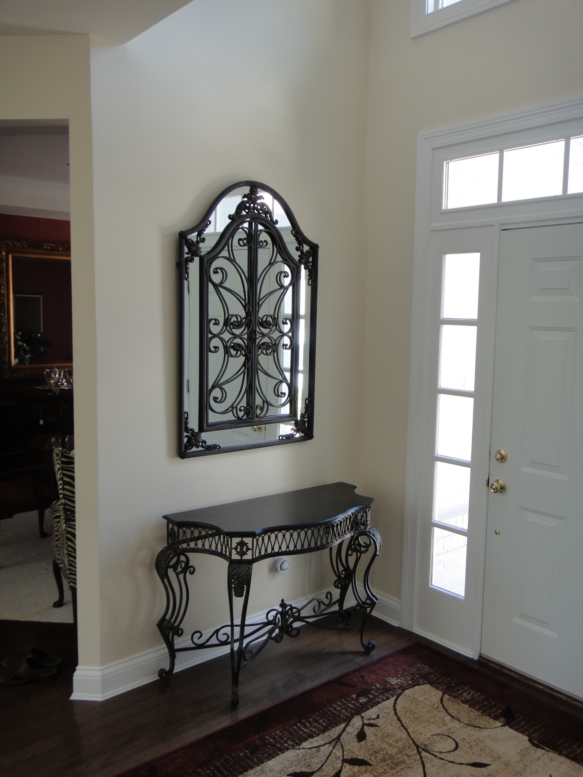 Wrought Iron Foyer Mirror and Console Table EBTH