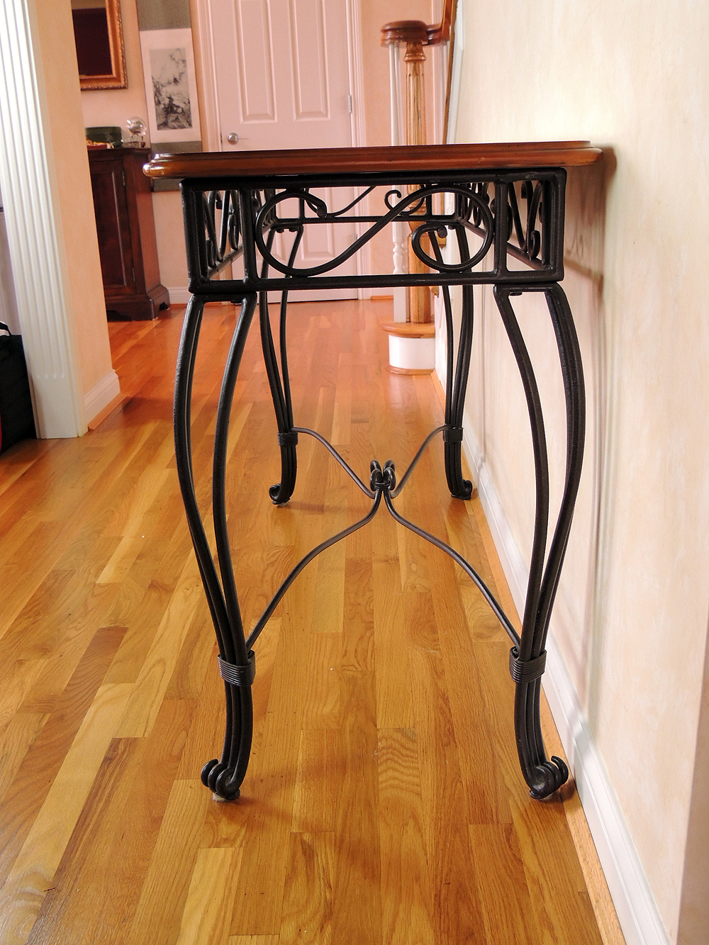 Bombay Company Wrought Iron and Wood Console Table EBTH