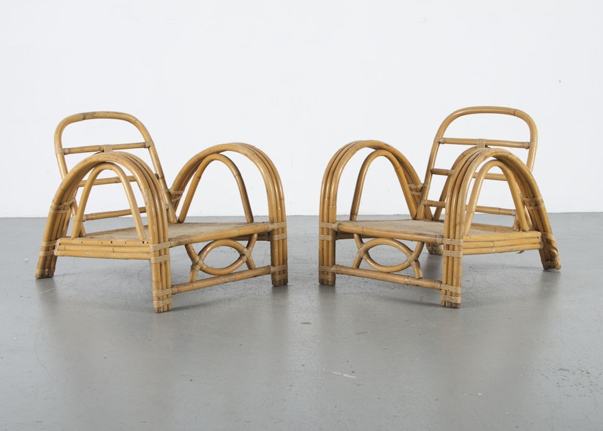 Paul Frankl Art Deco Style Bamboo Chairs Ebth