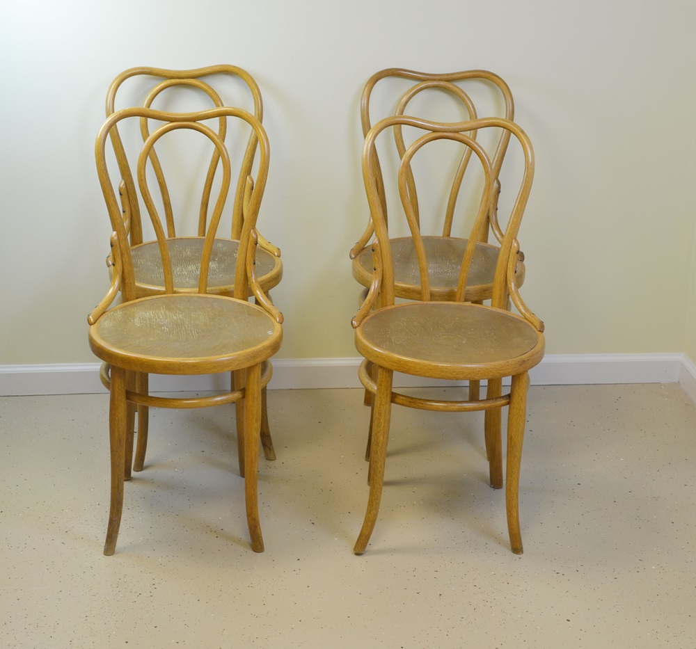 Four Vintage Bentwood Ice Cream Parlor Chairs Circa 1940s EBTH