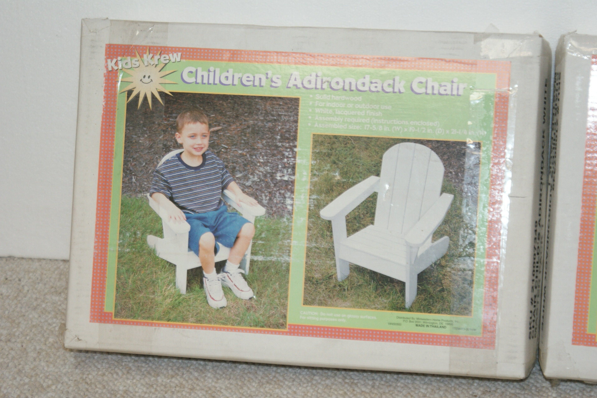 Children's Unassembled Picnic Table and Adirondack Chairs EBTH