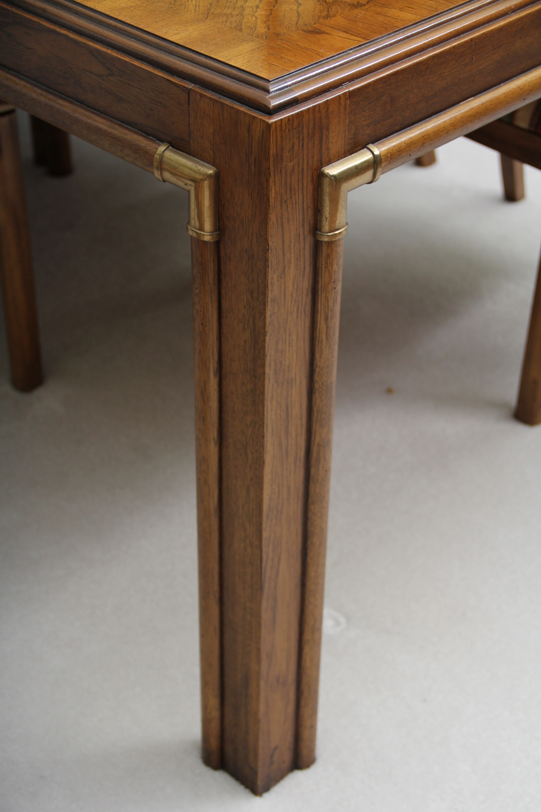 Vintage Drexel Campaign Style Dining Table with Ten Chairs EBTH