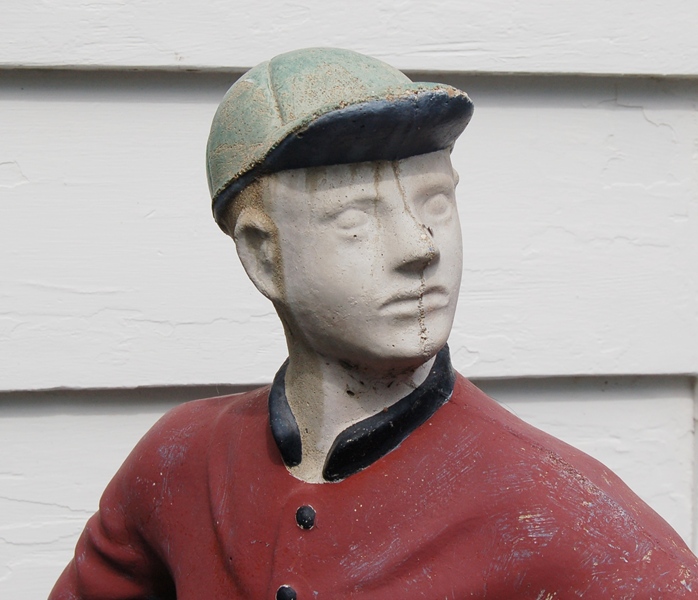 Concrete Lawn Jockey with Lantern EBTH