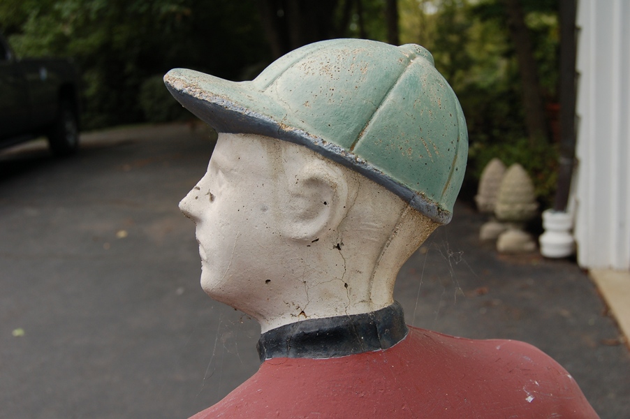 Concrete Lawn Jockey with Lantern EBTH