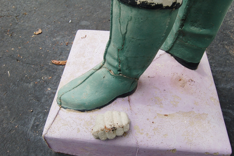 Concrete Lawn Jockey with Lantern EBTH