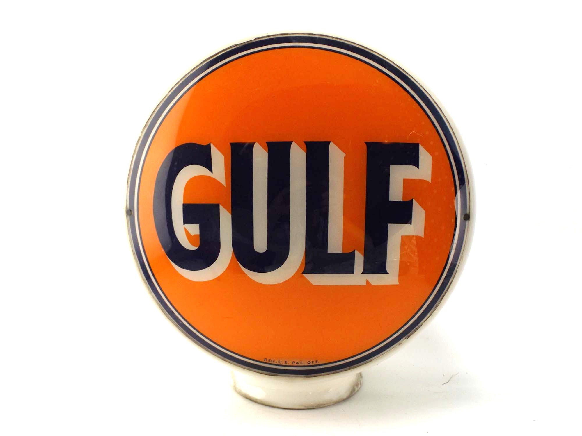 Vintage Gulf DoubleSided Glass Gas Pump Globe EBTH
