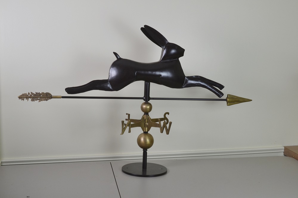 Contemporary Folk Art Style Running Rabbit Weathervane EBTH