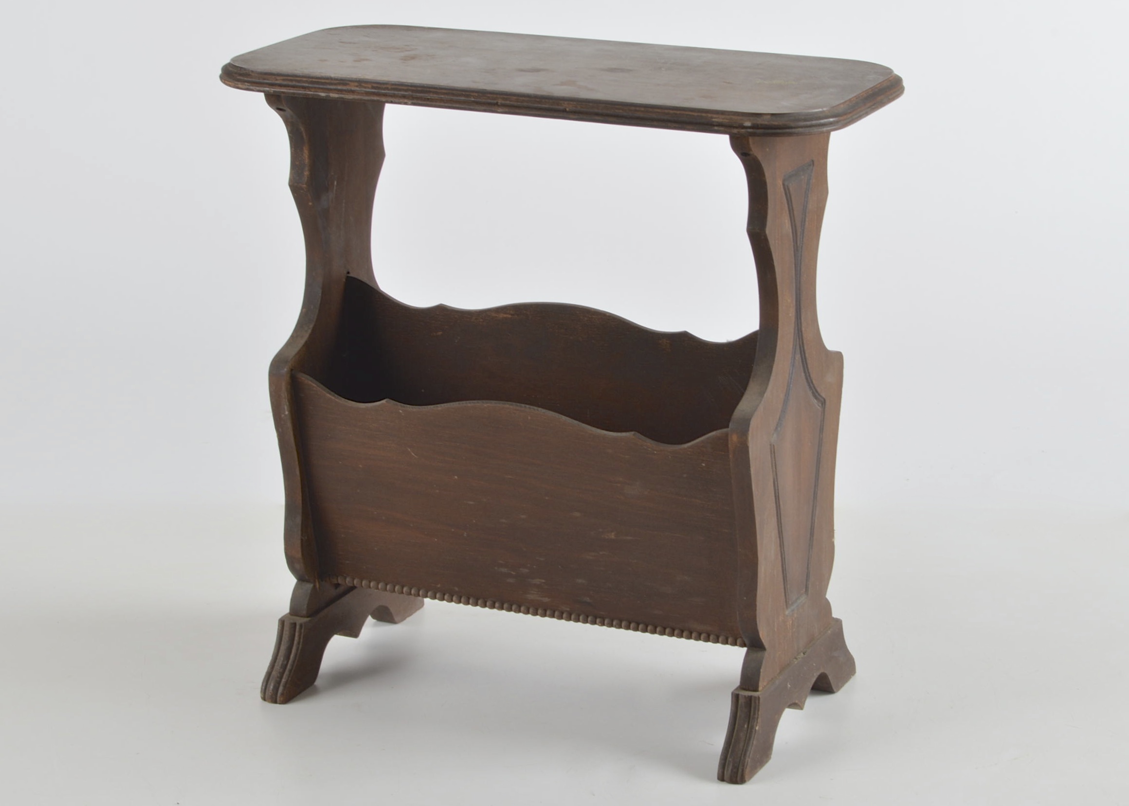 Vintage Wood End Table/Magazine Rack EBTH