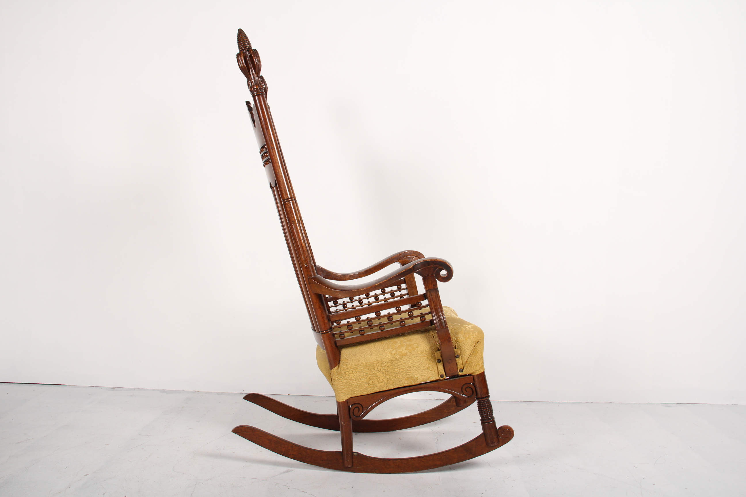 Antique Victorian Benjamin Franklin HandCarved Rocking Chair EBTH