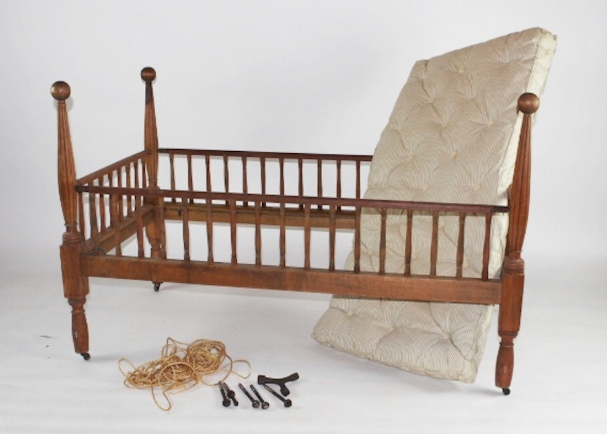 Child's Primitive Rope Bed with Horsehair Mattress : EBTH