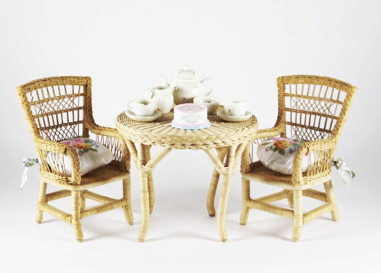 american girl doll wicker table and chairs