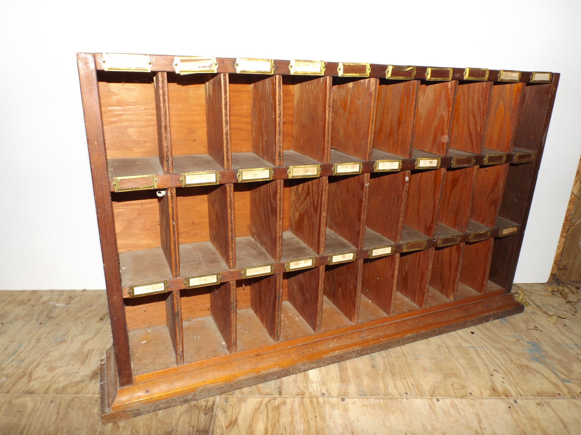 Vintage Wooden Post Office Mail Sorter EBTH