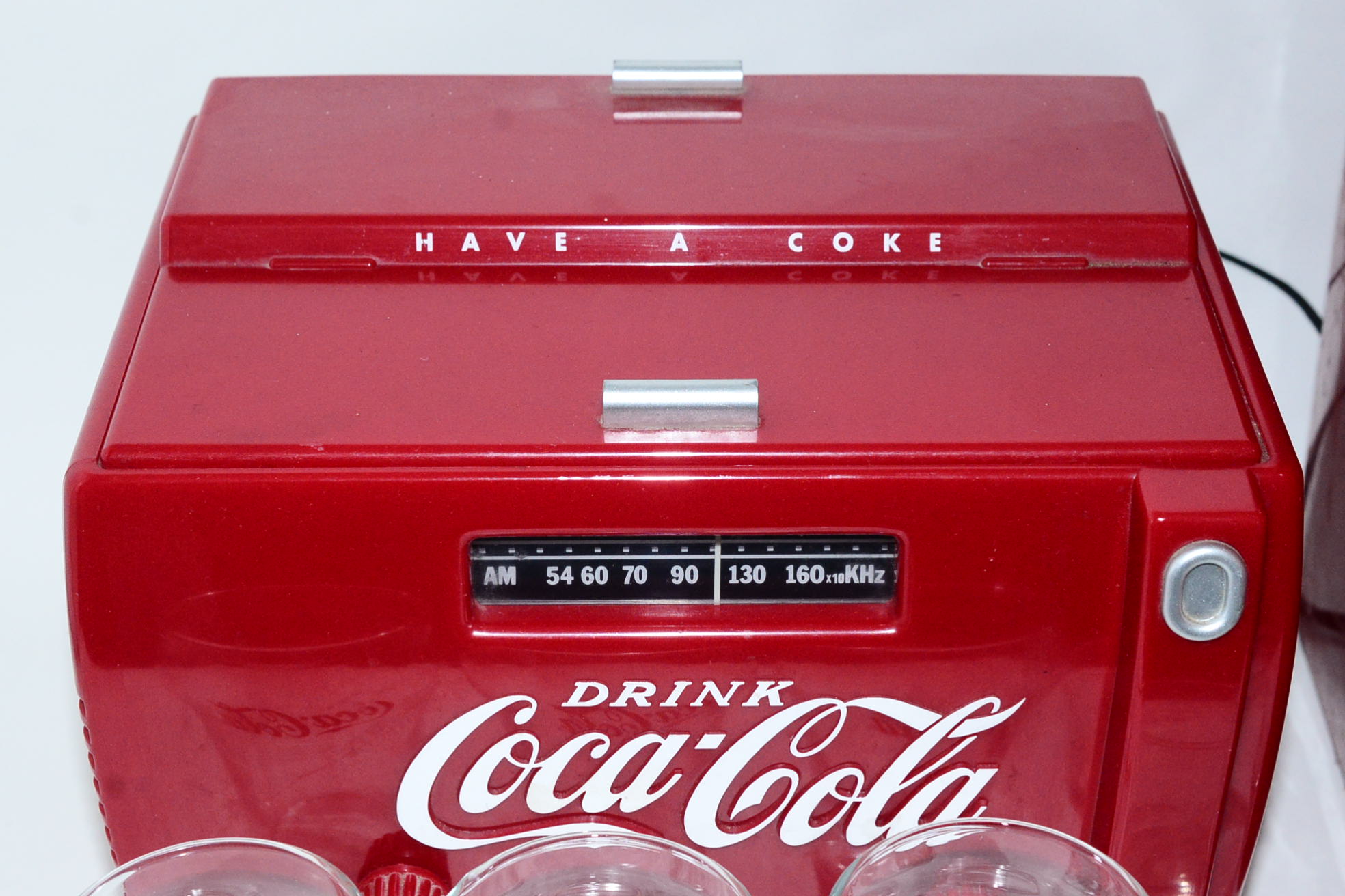 CocaCola Ice Chest, Radio and Glasses EBTH