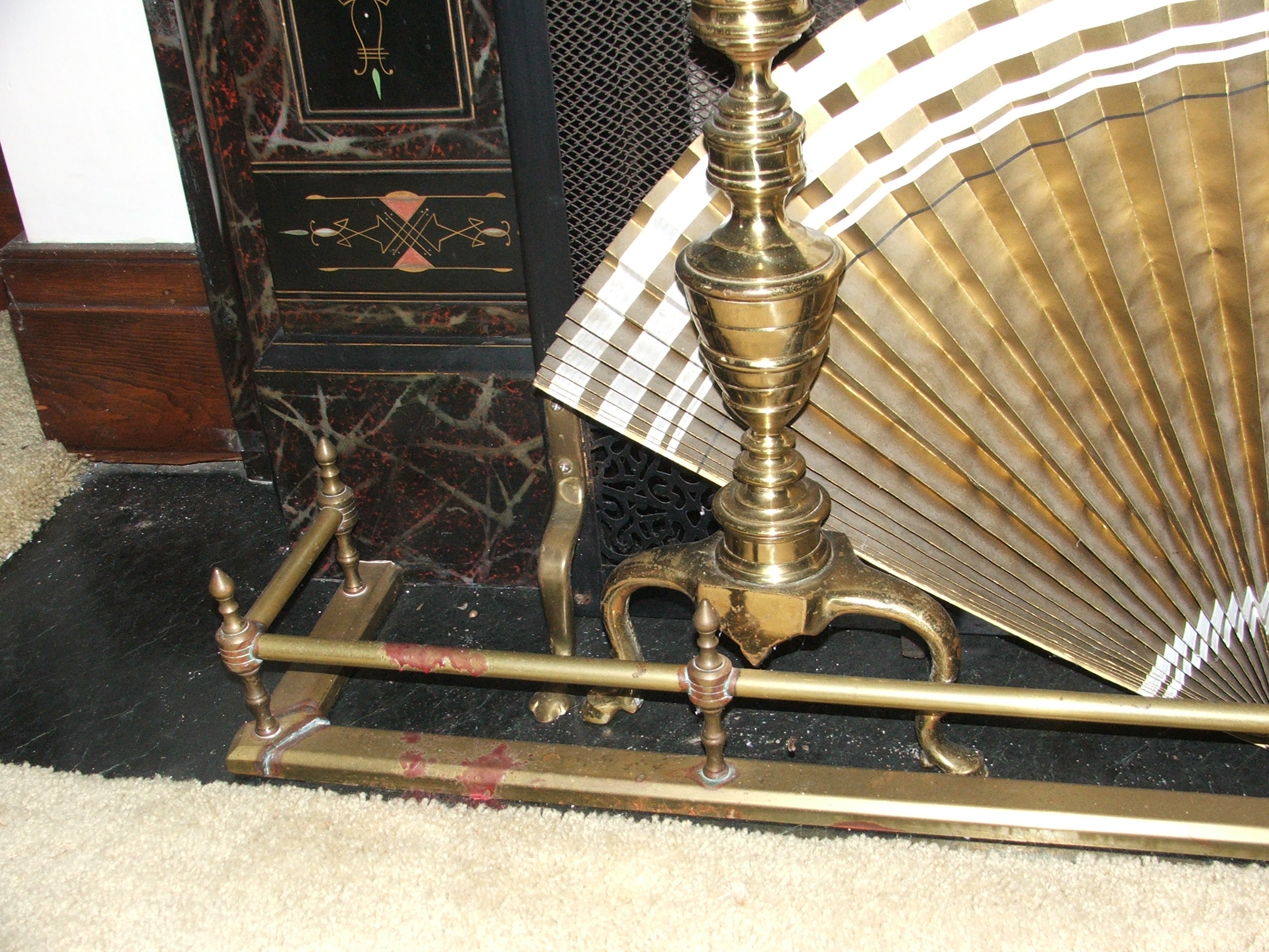 Fireplace Screen, Andirons and Surround EBTH