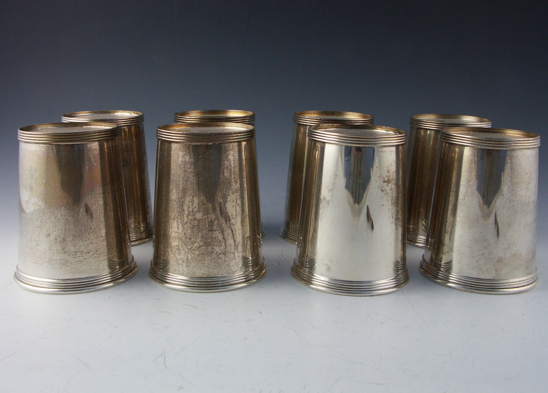 Eight Vintage Newport Sterling Silver Mint Julep Cups EBTH