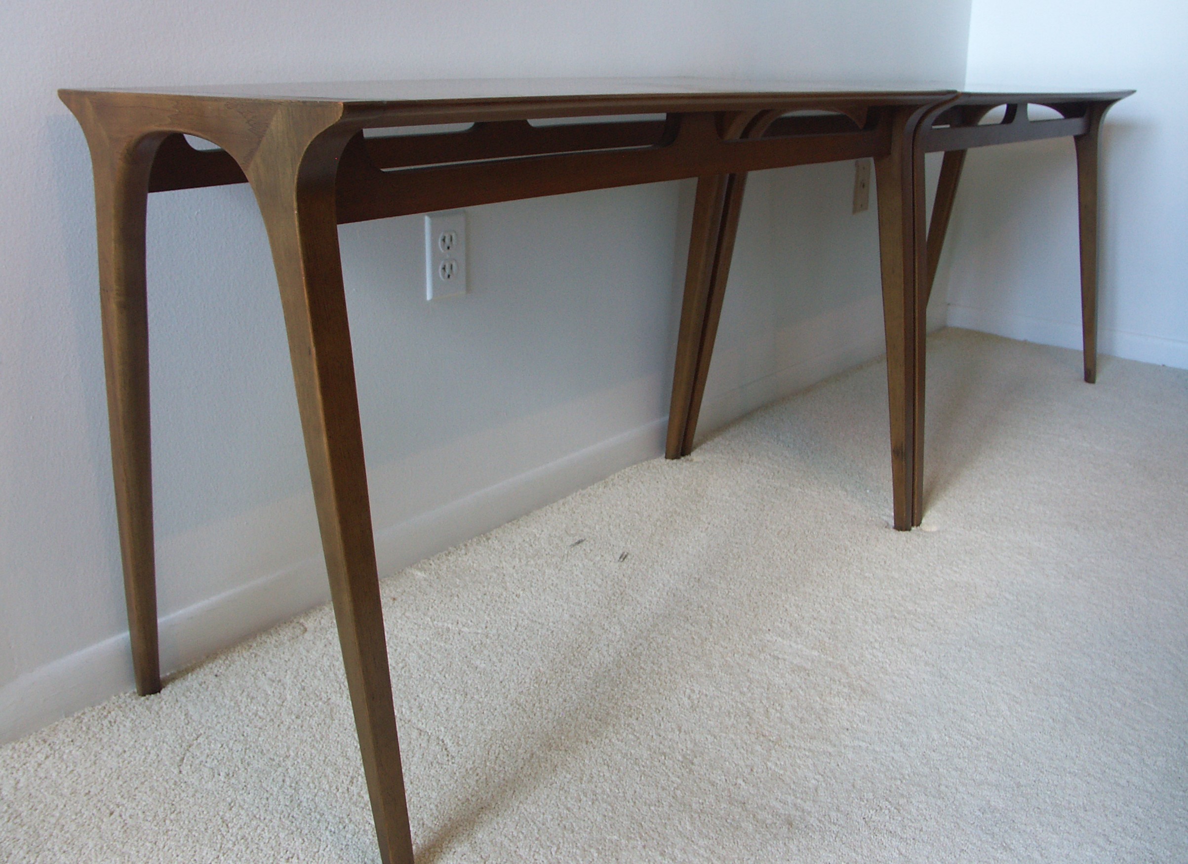 Two Drexel Danish Mid Century Modern Console/Sofa Tables | EBTH
