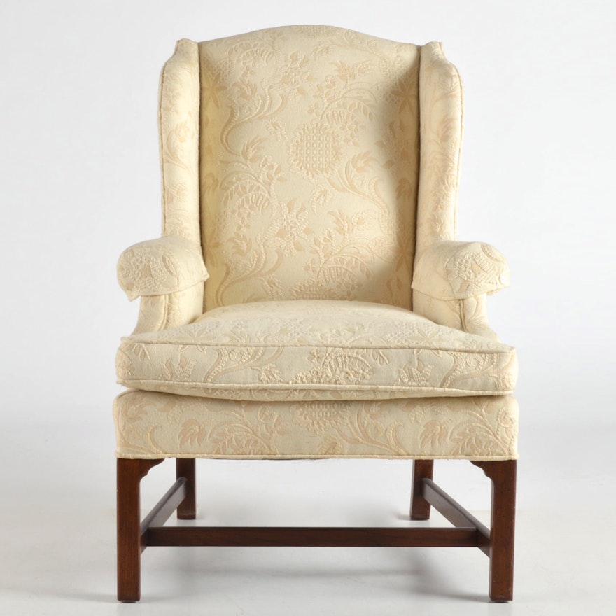 Ivory White Henredon Wingback Chair EBTH