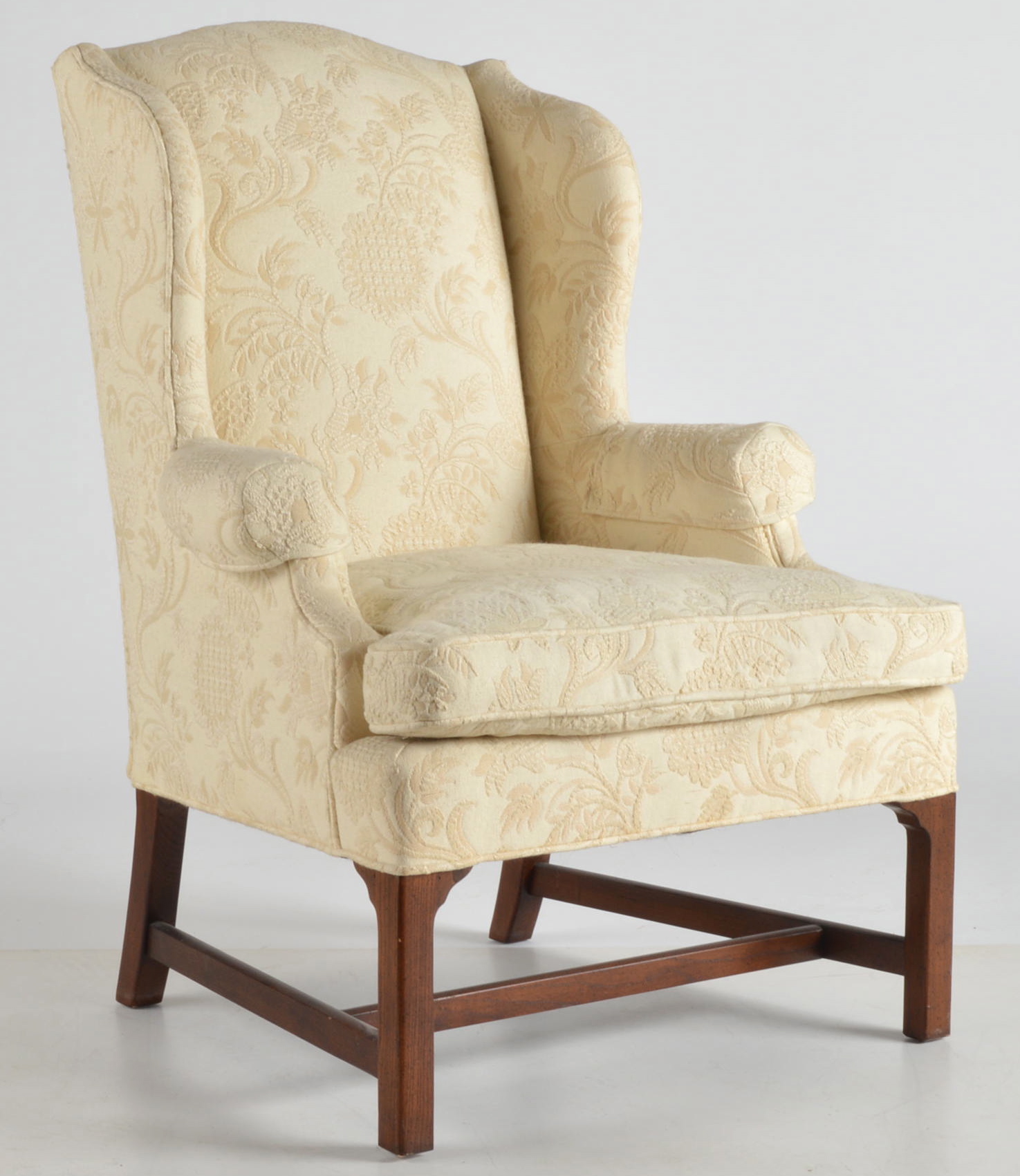 Ivory White Henredon Wingback Chair EBTH