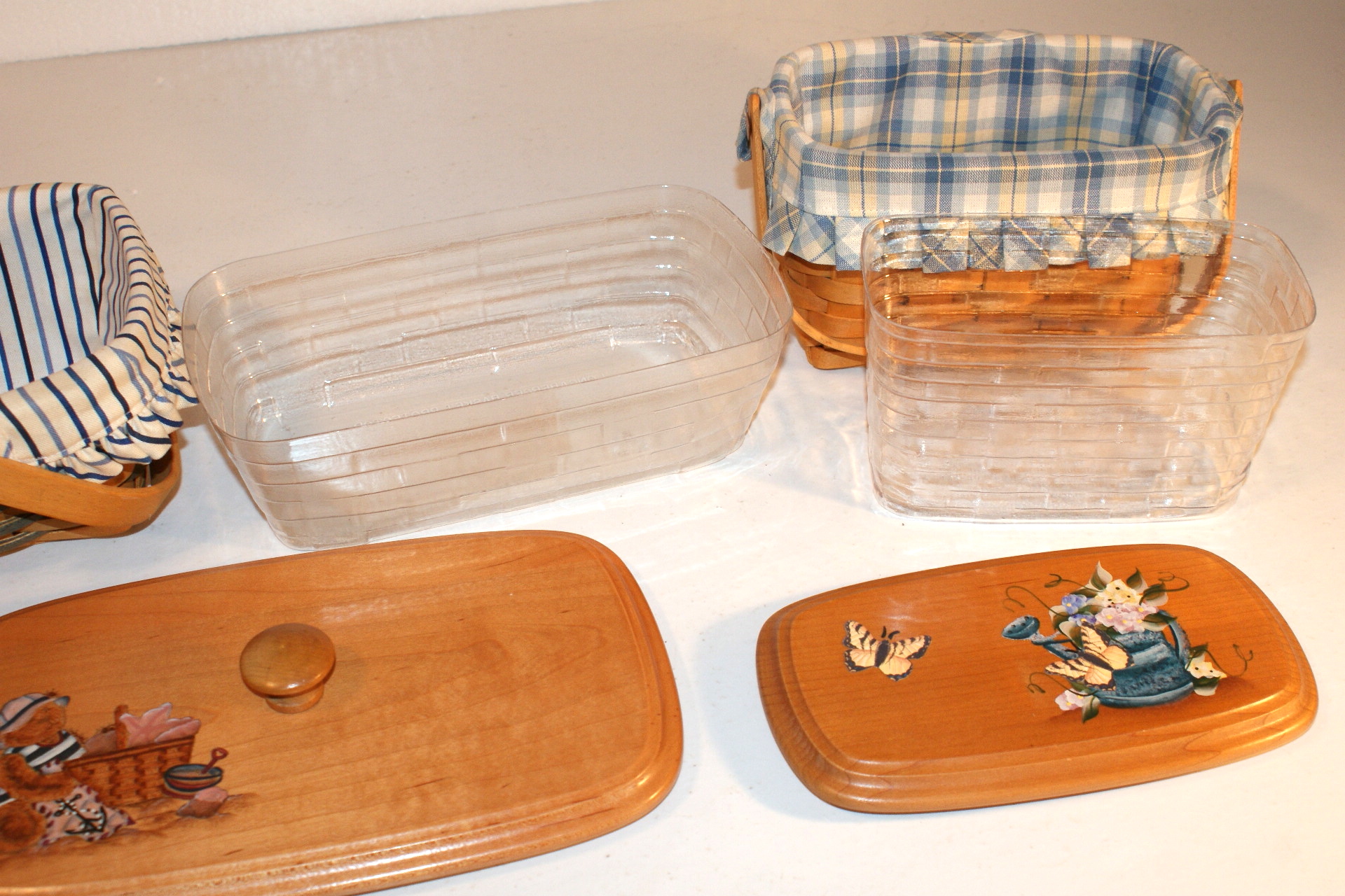 Longaberger Baskets with Painted Wood Lids EBTH