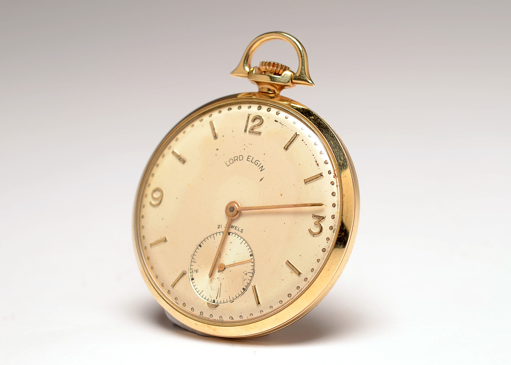 Circa 1952 Lord Elgin Pocket Watch with 14K Gold Case EBTH