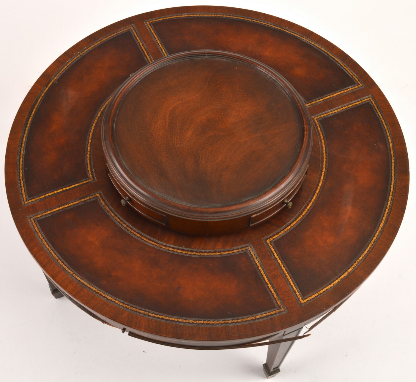 Inlaid Leather Coffee Table by Weiman Tables : EBTH